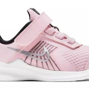 Baby Girl Size 3 Nike Downshifters Pink White And Black Tennis/ Sneakers Shoes